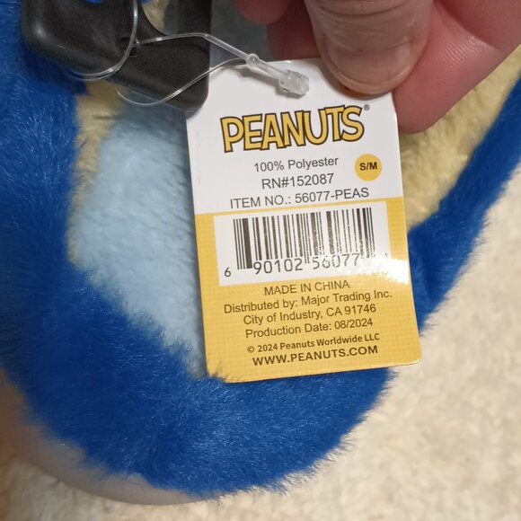 NWT ~ Snoopy (S/M) Sherpa Fleece Lined Plush Scuff Slippers - Picture 6 of 6